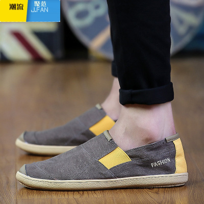 聚范春季潮鞋低帮帆布鞋透气布鞋懒人休闲板鞋中学生一脚蹬男鞋老北京
