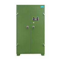 尔迈 钢制枪柜加厚管制器械保管柜密码锁枪弹存放柜双锁机械锁带滚轮 军绿款 24支长短枪 1.8米