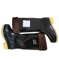 炅奇纺 中筒加绒防水防滑耐油雨靴 橡胶 双