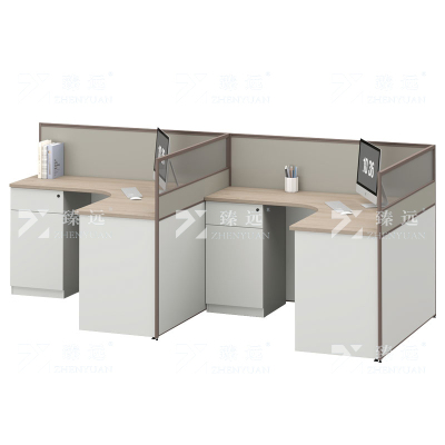 臻远 ZYGW-050屏风工作卡位职员桌办公桌 F型双人位