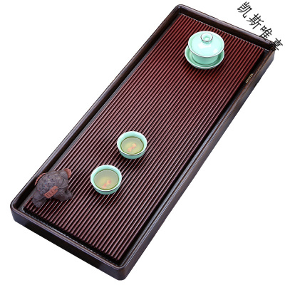 凯斯唯嘉整块实木茶海排水式大小号茶台托黑檀木电木茶盘简约茶具