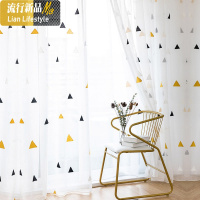 北欧风ins白色薄纱窗帘定制客厅卧室阳台纱成品纱帘白纱简约飘窗 三维工匠