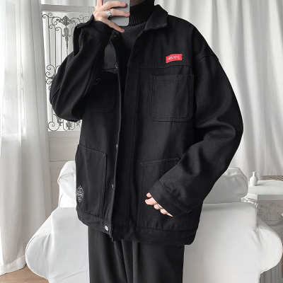 尊尚鸟(ZunshangniaO)牛仔外套男2021春秋新款港风ins宽松百搭上衣男韩版潮流休闲夹克男装