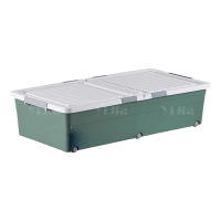 翌嘉YJ4120538 床底收纳箱带轮扁平整理箱抽屉式床下储物箱 绿色 1000*500*235