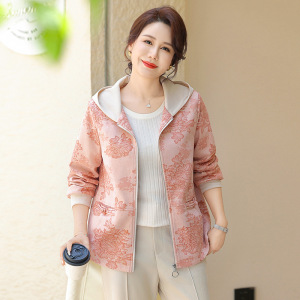 年女装休闲妈妈外套女时尚大码宽松中老年女装开衫春秋新款衣