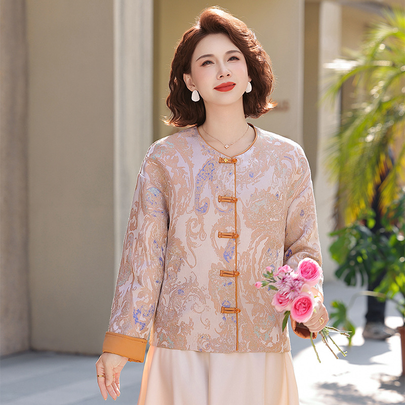 气质中老年妈妈装外套女40-60岁洋气中年装50岁气质长袖开衫女款