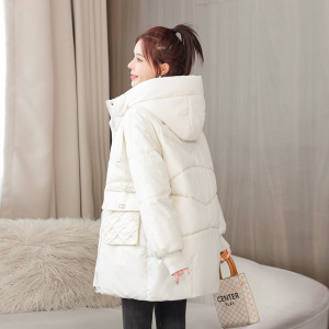女棉服 冬季外套中长款厚棉袄2024年新款潮连帽女装棉衣时尚外套