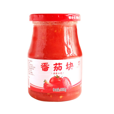 20年新货-新疆番茄块335g*3瓶装番茄丁罐头蕃茄酱西红柿原块商用批发