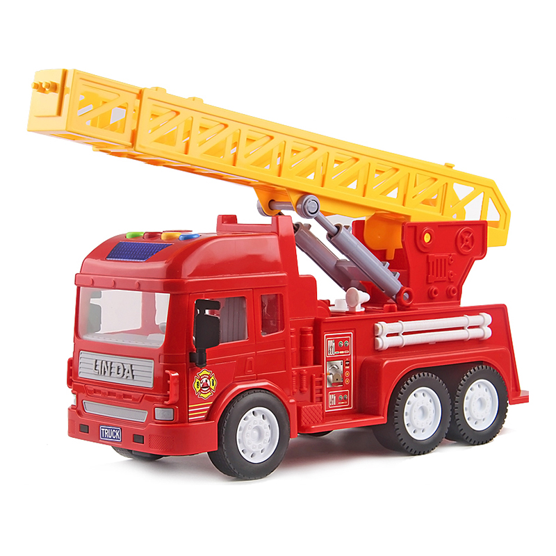 林达-会讲故事的城市服务车-消防车8030-2军事工程车玩具运输车儿童