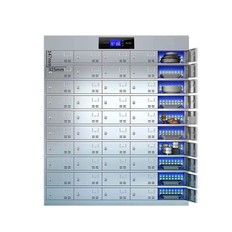 鑫升顺不锈钢员工食堂消毒碗柜餐厅紫外线高温餐盘餐具柜多格饭盒储物柜50门餐盘柜 紫外线消毒