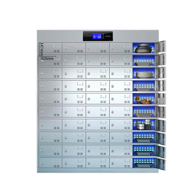 鑫升顺不锈钢员工食堂消毒碗柜餐厅紫外线高温餐盘餐具柜多格饭盒储物柜50门餐盘柜 紫外线消毒