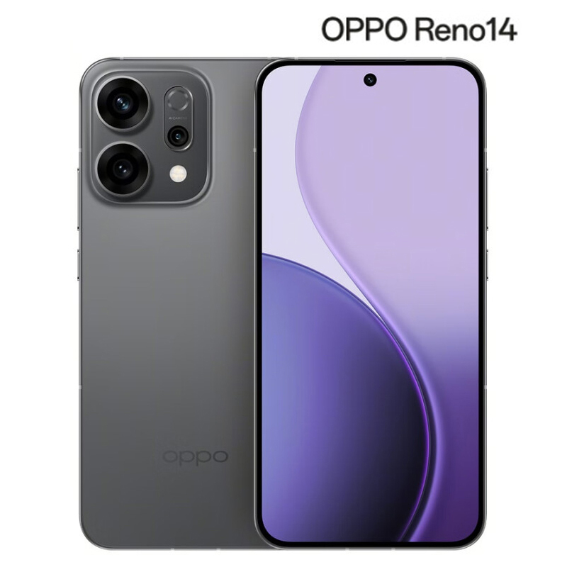 OPPO Reno14 礁石黑 16GB+256GB 天玑8350旗舰芯 5G智能 潜望式长焦 防水防尘 NFC 红外遥控 AI手机