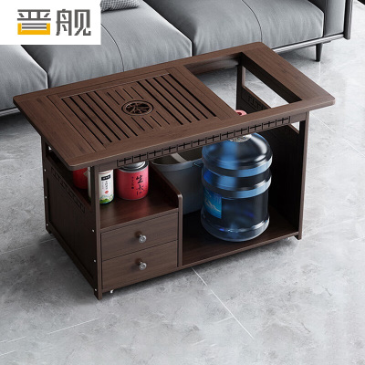 晋舰 移动茶台家用阳台竹木小茶桌烧水壶一体简约现代功夫茶几 80长无盖板