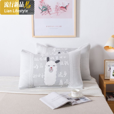 一对棉防滑枕巾成人魔术枕套防滑枕头巾棉纽扣加大半包枕巾 三维工匠