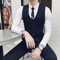 男士西装春夏新款2018韩版潮修身坎肩马夹男背心外套西服