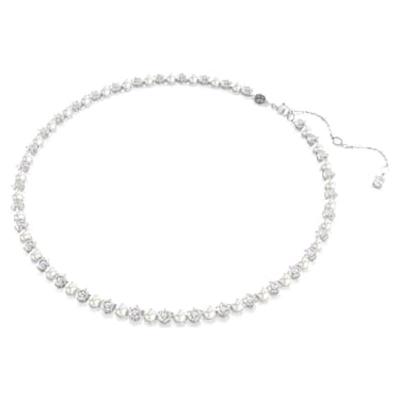 Swarovski/施华洛世奇精致优雅镀铑项链白钻珍珠女士可调节链坠时