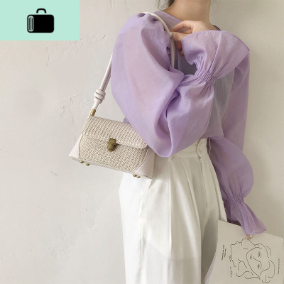 夏天小包包白色腋下包女2020新款潮网红编包法式小众编织法棍包NEWLAKE女士单肩包