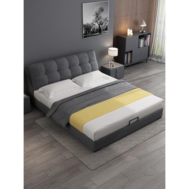 森美人北欧布艺床主卧双人床1.8米简约现代1.5米软包床床婚床