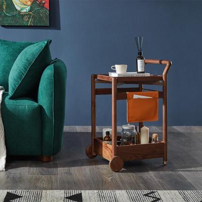 森美人「空息边几」黑胡桃北欧实木角柜简约手推车置物架沙发小边几