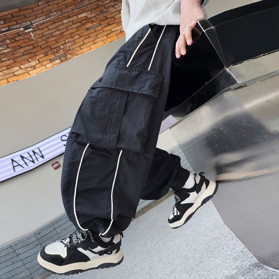 男童秋季裤子炸街春秋新款中大童装儿童秋装工装裤痞帅长裤潮