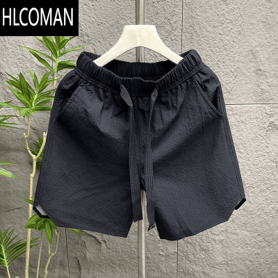 HLCOMAN夏季男士中性风泡泡纱百搭休闲三分四分短裤情侣宽松沙滩五分裤男