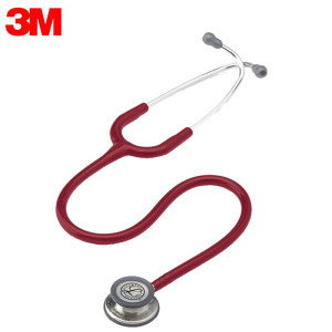 3M听诊器Littmann通用双面型第三代听诊器双头双膜片变频成人儿童学生听诊器医生专用5627酒红色