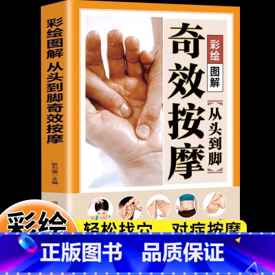 [单本]经络穴位按摩大全 [正版]从头到脚奇效按摩彩绘图解 中医实用疗法大全中医疗法全面解读彩色图解按摩穴位人体经络详细