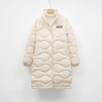 平湖新国标90绒羽绒服休闲冬季保暖户外风立领宽松长款外套女