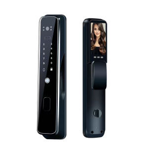 全国师傅免费安装4D人脸识别全自动指纹锁智能密码门锁电子猫眼手机远程监控摄像头抓拍家用防盗锁 人脸识别WIFI远程猫眼版