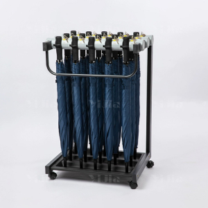 翌嘉YJ4122859 雨伞架大容量伞架商用酒店铁艺含锁雨伞收纳架 加高款15头含15把伞