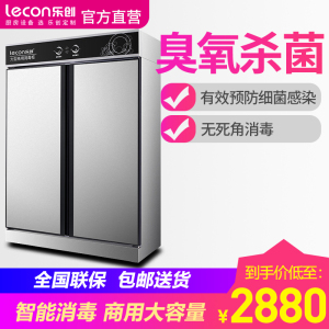 乐创 消毒柜双门玻璃款式 商用家用立式大容量保洁毛巾密胺餐具碗筷高温消毒碗柜 双门不锈钢款900L