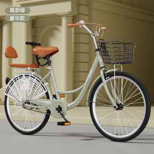 新款轻便单车26-22-24寸自行车男女式免充气学生代步淑女通勤