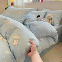 床上四件套纯棉全棉新款牛奶绒冬季加厚保暖加绒床单被套床品