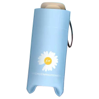 手动扁五折钢骨玻纤 加厚黑胶布 电镀金色磨砂手柄 YF-W2021010 晴雨两用伞