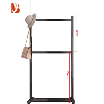三维工匠双层晾衣架落地折叠室内晒衣架阳台卧室子家用简易衣帽架