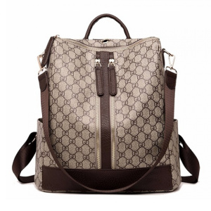 双肩包女2021新款韩版休闲时尚背包潮两用简约旅行女包 【SM&6009】卡其色