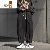 YANXU日系cityboy裤子男款宽松直筒阔腿百搭港风九分休闲工装裤