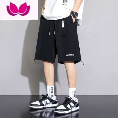 七斓休闲短裤男夏季潮流薄款宽松五分运动裤青少年日系复古百搭工装裤