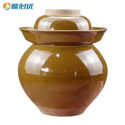 顺心优 陶瓷加厚老式密封带盖腌菜罐泡菜坛子 1/个