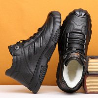 温州厂家冬季加厚羊毛棉鞋男皮毛一体保暖真皮高帮皮鞋男士雪地靴_505584