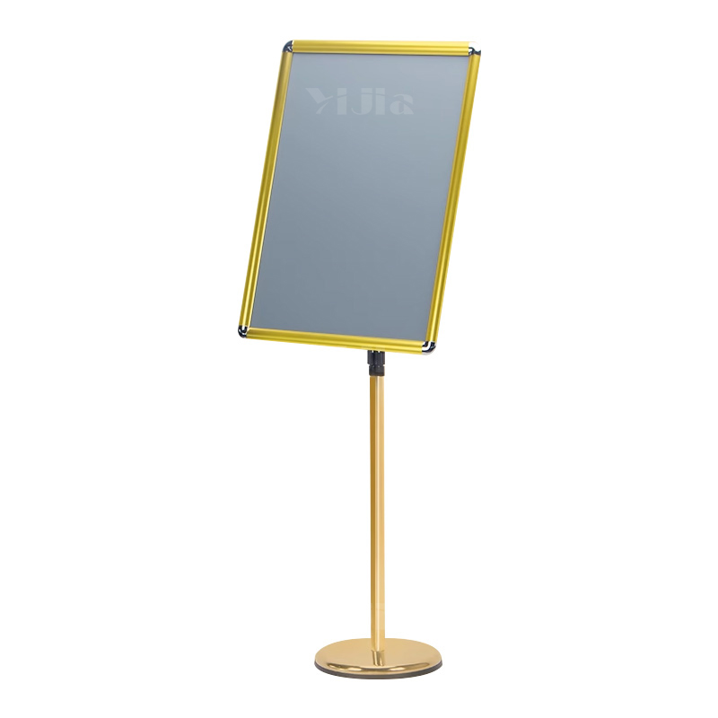 翌嘉YJ5011540 A2立牌指示牌酒店导向牌立式广告牌指引牌落地展示牌 金色圆角