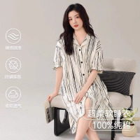 猫人睡衣女夏季纯棉短袖短裤新款宽松凉感大码薄款家居服套装