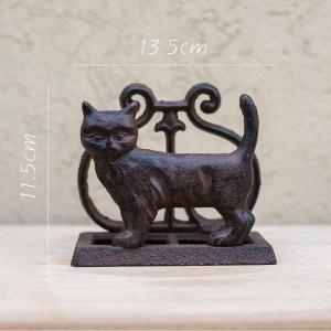 家柏饰(CORATED)复古铸铁纸巾架菜谱架书挡镇纸桌面摆件杂货花园野餐派对 铸铁猫咪纸巾架