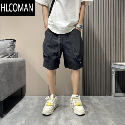 HLCOMAN2025薄款户外街头百搭休闲中裤直筒工装速干短裤男夏季宽松五分裤