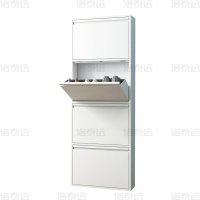 洛泰远 LTY4022019 钢制翻斗鞋柜简约现代收纳柜白色四斗505*152*1375mm