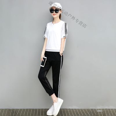 珂卡慕(KEKAMU)设计师品牌女装潮牌女装春装短袖休闲运动衣服套装女夏天2020夏装新款时尚宽松洋气纯棉两件套