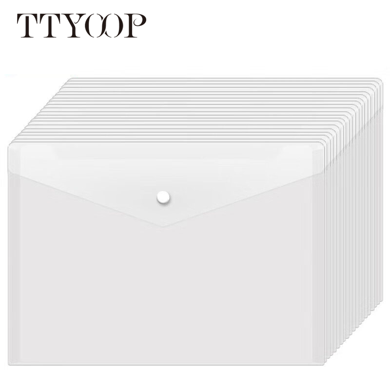 TTYOOP SJ-8802 A4透明文件袋加厚按扣档案袋 10只/包(计价单位:包) 透明色