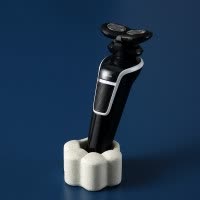 陶瓷电动沥水牙刷座情侣放置收纳牙架牙具座 创意多色北欧 三维工匠 方圆形-粉红-1.5CM普通牙刷孔小号一个