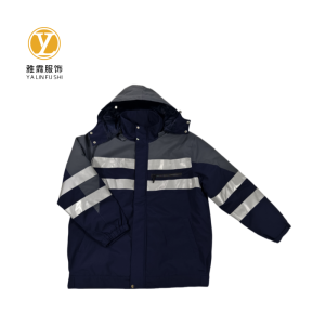 雅霖服 高可视性警示防护服 羽绒服两件套(可定制)YLF-25052604 套 深蓝色 下单备注尺码