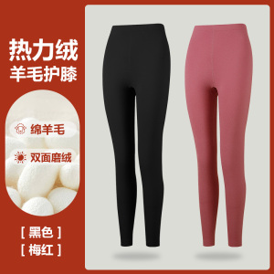 花花公子秋裤女士内穿高腰保暖裤羊毛护膝加绒德秋冬季打底裤大码
